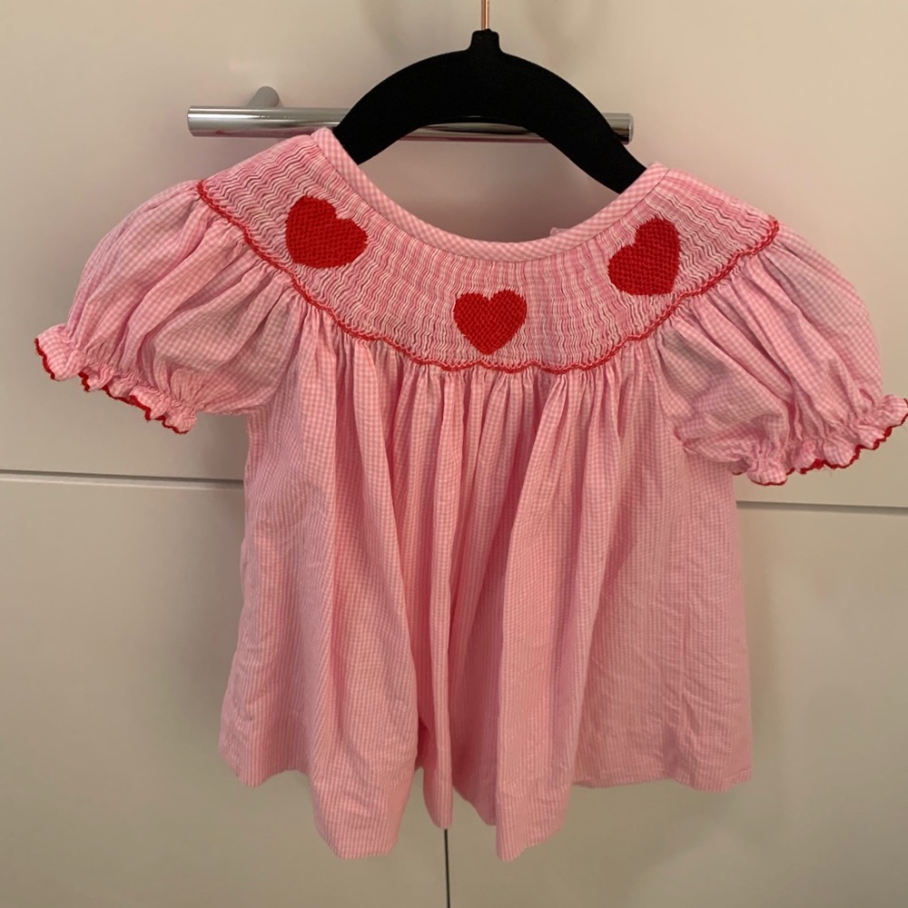 Cecil and Lou smocked Valentine’s dress